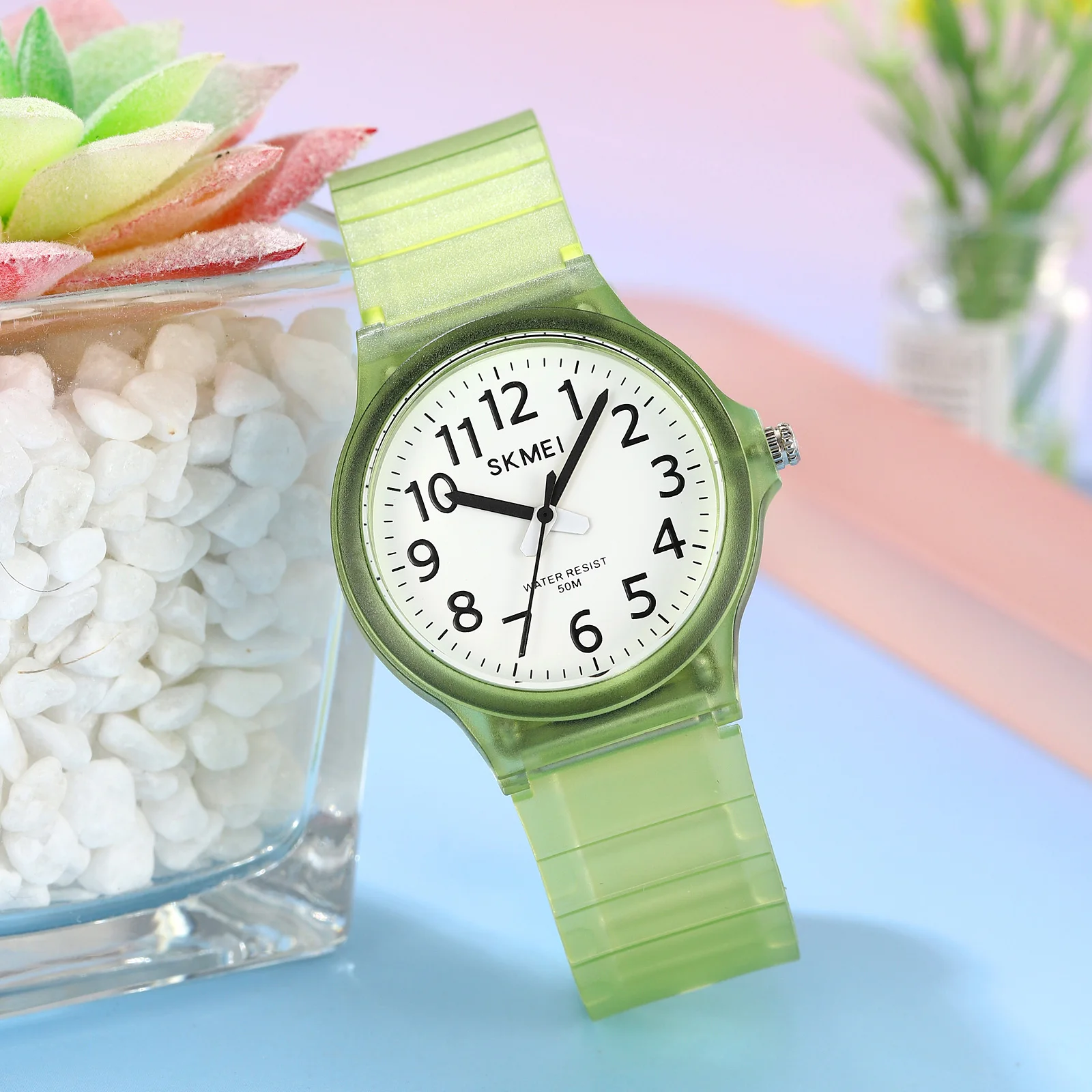 SKMEI 2557 Wristwatch For Students 50M Waterproof Quartz Wrist Watch Simple Women Men Clock Fashion Casual Wearing Outfit Decor