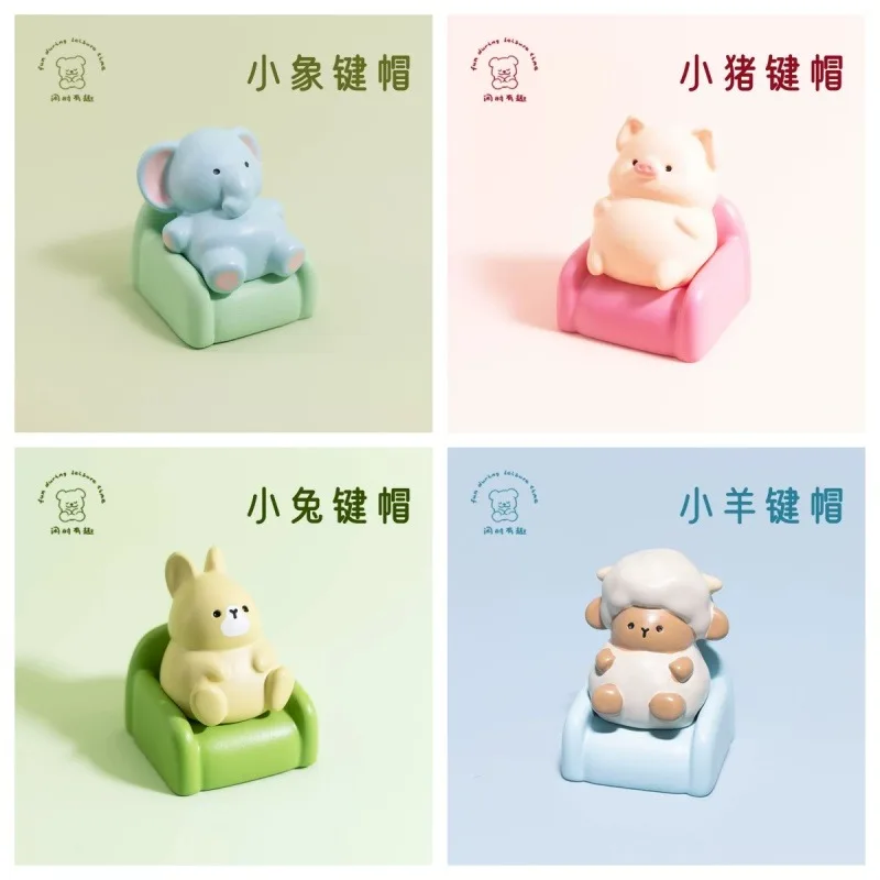 NEW Animal Themed Anime Keycaps Mechanical Keyboards Cute Customization PC Game Keyboard Accessories Cartoon Gifts Collection
