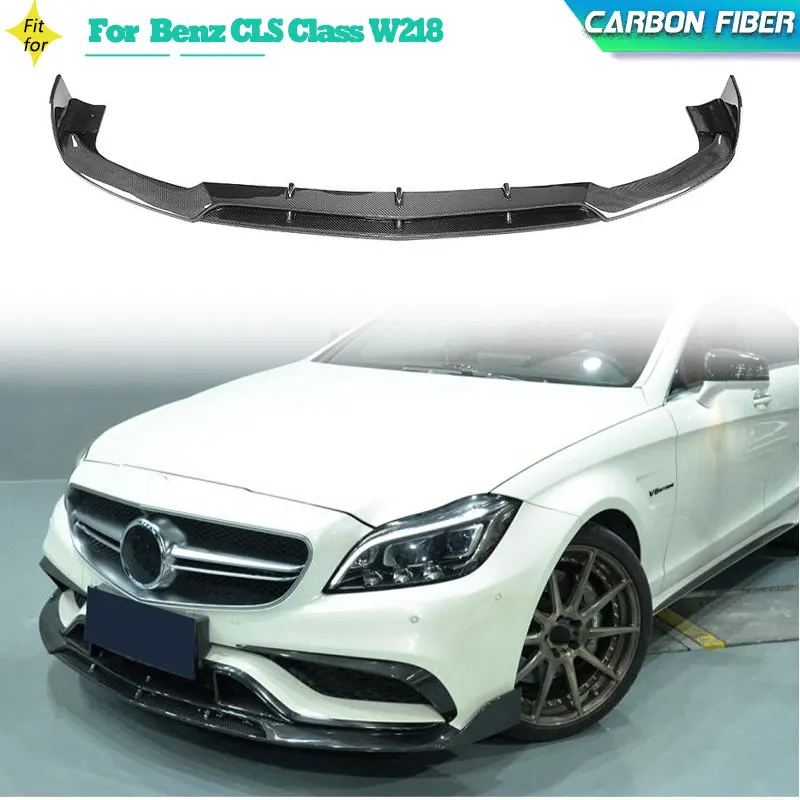 Carbon Fiber Car Front Bumper Lip Spoiler Vents for Mercedes Benz CLS Class W218 CLS63 AMG Sedan 2015-2017 Front Lip Body Kits