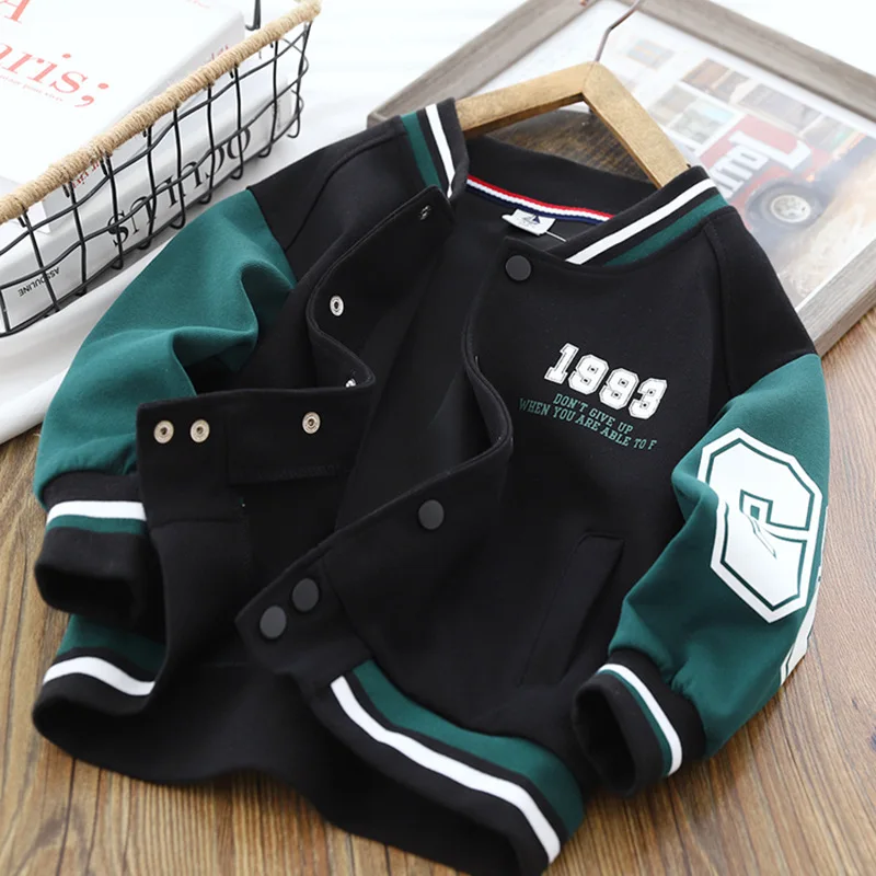 Boys Girls Baseball Jacket 2024 Bomber Jacket Children ​Occidental Retro Outerwear Boy Autumn Fashion Letter Kids Coat for 4-12Y