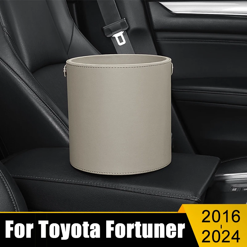 

For Toyota Fortuner 2016 2017 2018 2019 2020 2021 2022 2023 2024 Portable Car Circular Trash Can Garbage Pocket Sundries Bin