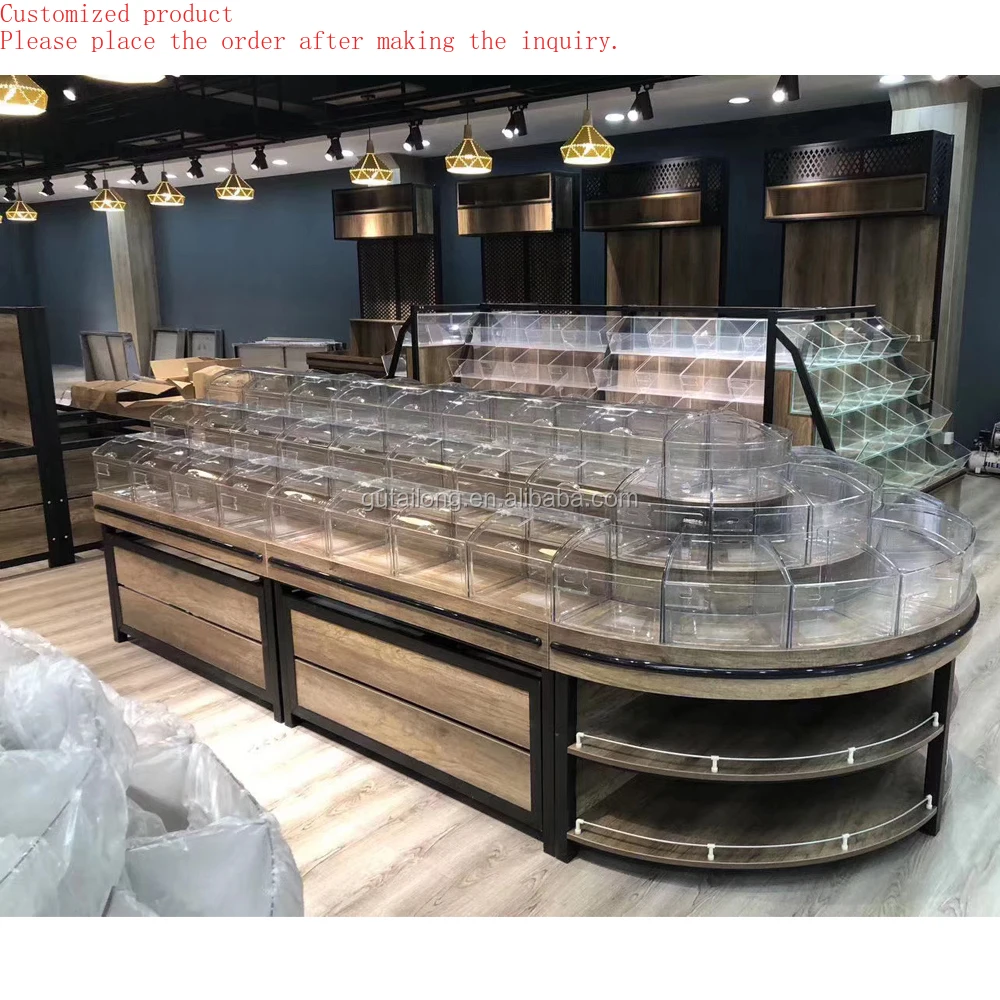 

Custom.Supermarket Display Stand Grocery Store Wooden Furniture Shelves for Market