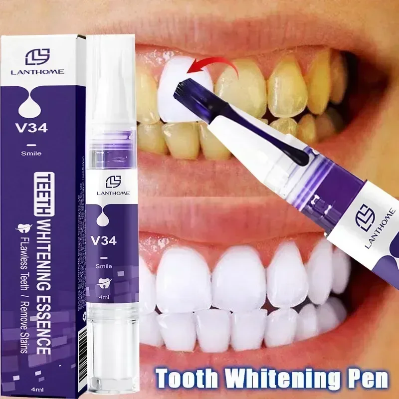 V34 Teeth Whitening Toothpaste Gel Effective Brighten Whiten Clean Stains Remover Yellow Toothpaste Oral Care Whitening Pen