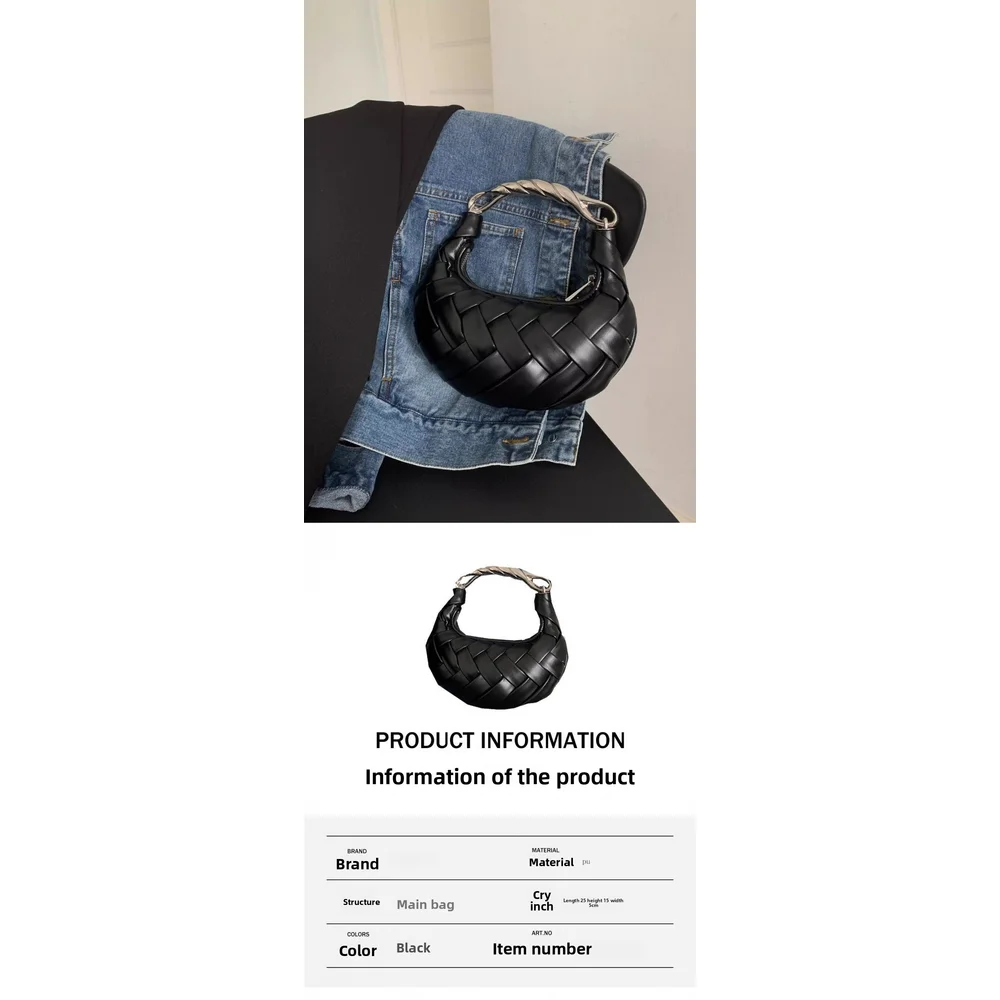 2025 جديد متعدد الاستخدامات حقيبة تحت الإبط موضة كتف واحد عبر الكتف زلابية حقيبة يده حقيبة من القماش للنساء #6