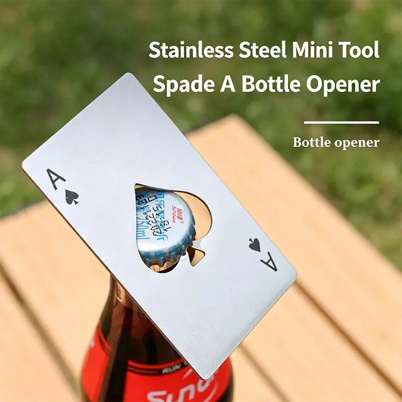 Stainless Steel Spades A Winemaker Bottle Opener Playing Cards Bottle Opener Card Beer Bottle Opener Party Gift