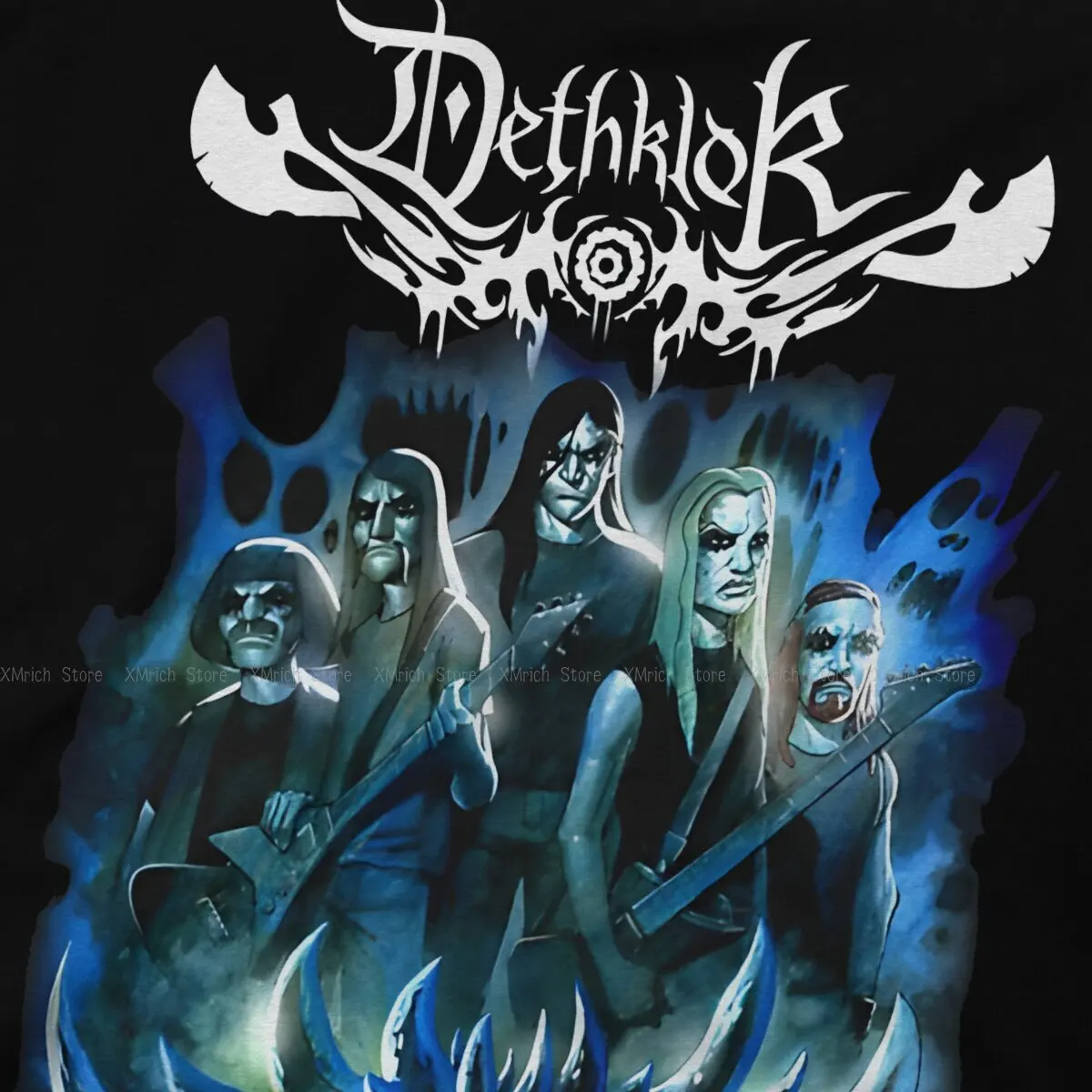 Vintage Dethklok Metalocalypse T-Shirts Men Crew Neck Pure Cotton T Shirt Dethklok Short Sleeve Tee Shirt Gift Idea Clothing