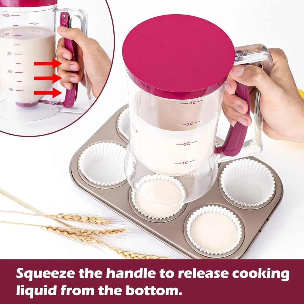 Pancake Batter Dispenser Batter Separator Bakeware Kitchen Tool for Pancakes Cupcake Waffle Muffin Mix Crepe Cake Baking Supplie