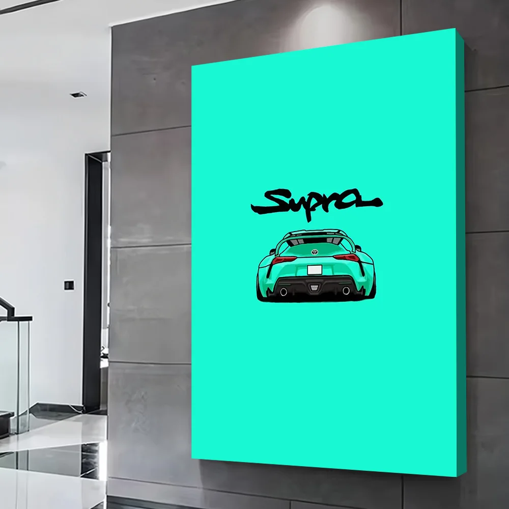 Teal Sports Simple Car Artwork Poster Customizable Printed Canvas Painting for Pictures Wall Art Decoration Living Room Mural