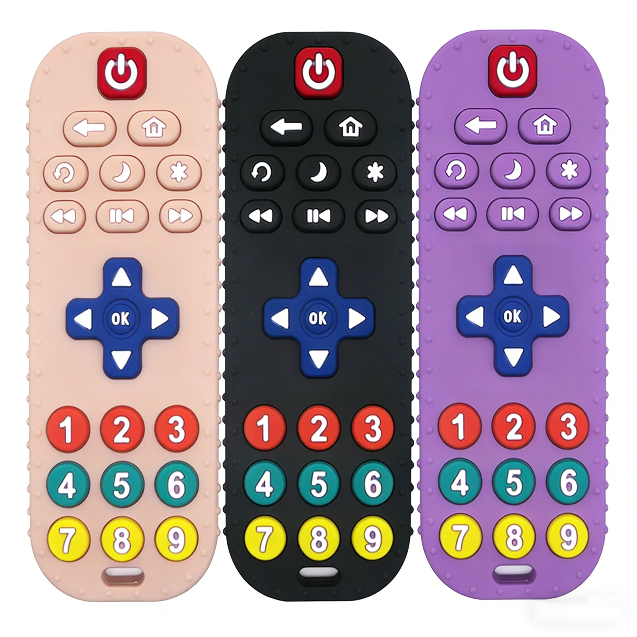 BPA-Free Remote Control Silicone Teether - Interactive Daily Soothing Toy for Babies & Toddlers