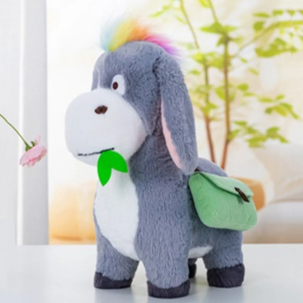 Mochila Kawaii de 30cm, juguetes de peluche de burro, decoración bonita para el hogar, muñeco de peluche de Animal, juguete para regalo, adorno de peluche de burro de dibujos animados para Navidad