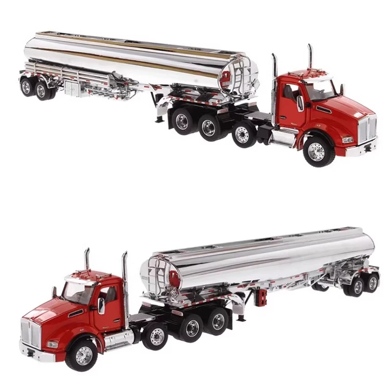 DM 1:50 Kenworth T880S SBFA With Petroleum Tanker Trailer Model DM71102 Alloy Container Head Model Collection Gift Display