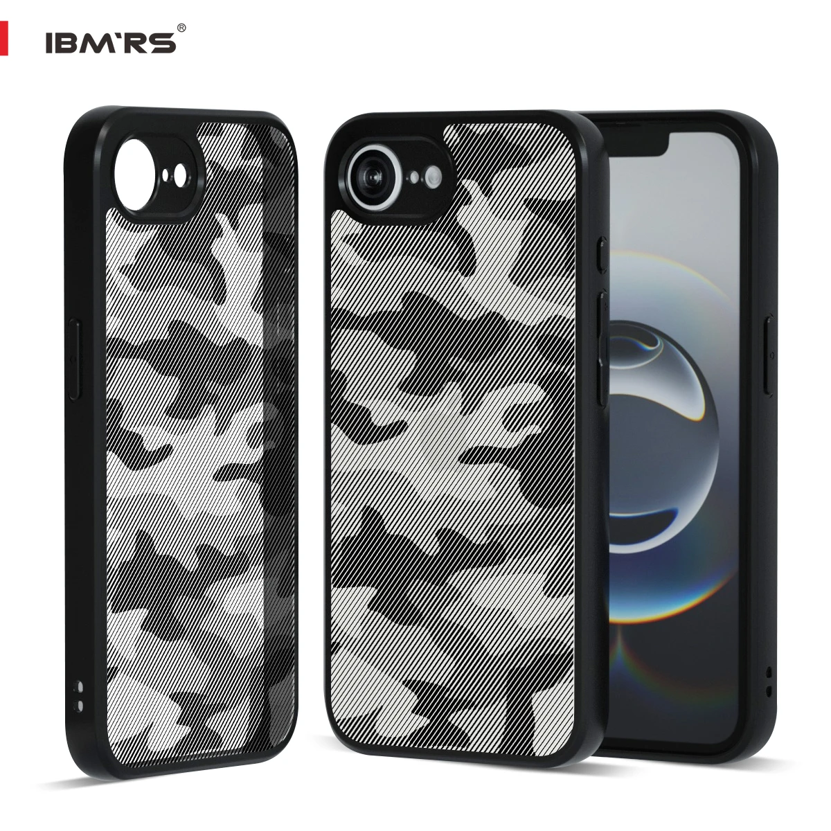 

IBMRS Case for iPhone 16E Camouflage Shockproof Cover, PC+TPU Dual Layer Heavy Duty Armor
