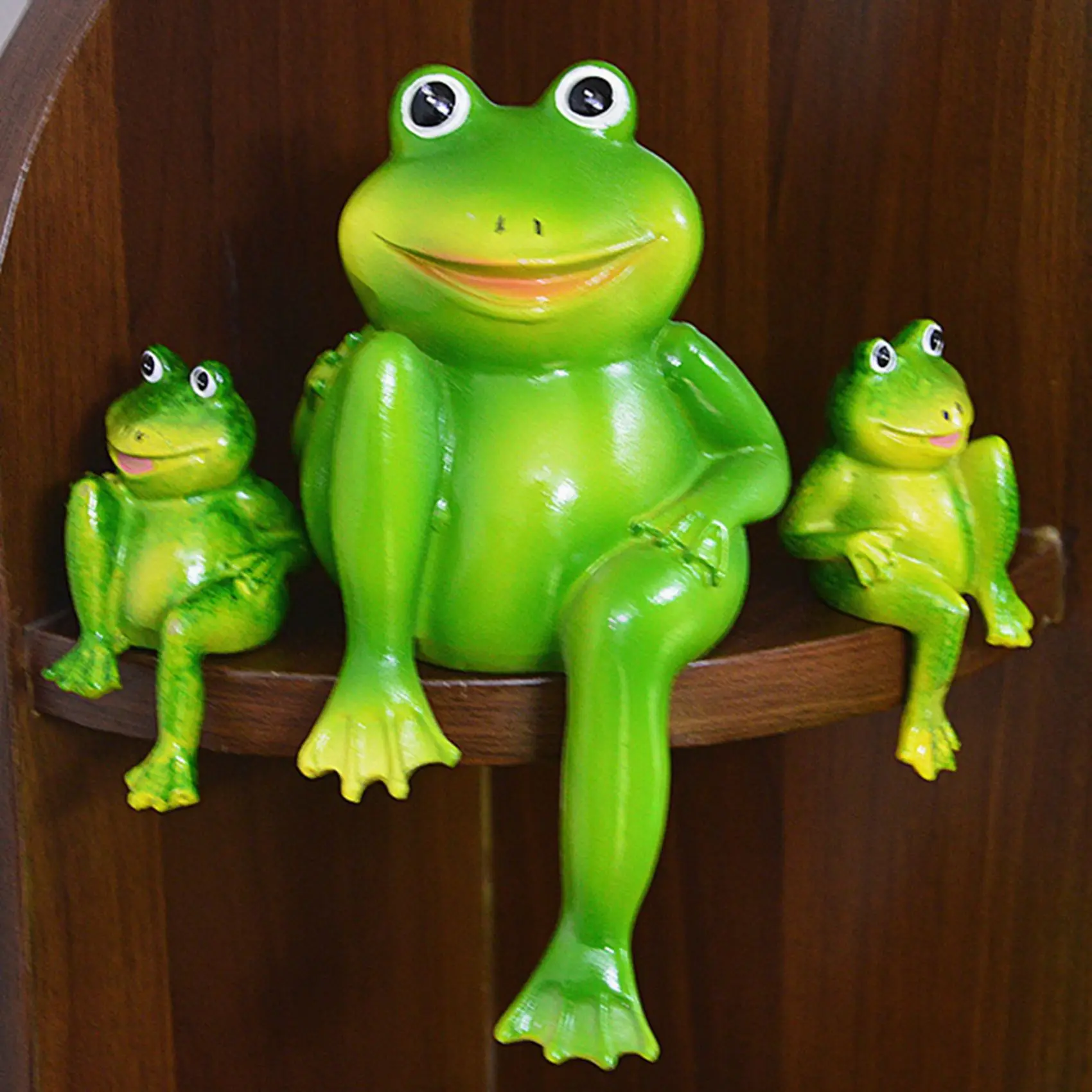 LLCS-4Pcs/Set Cute Resin Sitting Frogs Statue Outdoor Garden Store Frog Sculpture For Home Desk Garden Decor Ornament S2