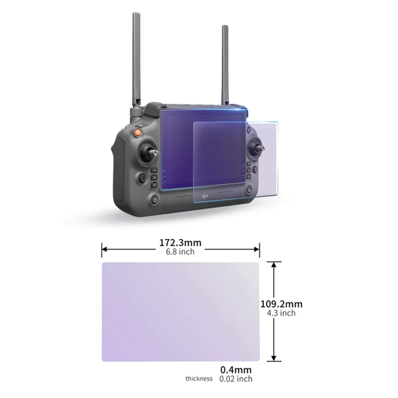 For DJI Inspire3 with Screen Remote Control RC Plus Frosted Purple Eye Protection Steel Chemical Film