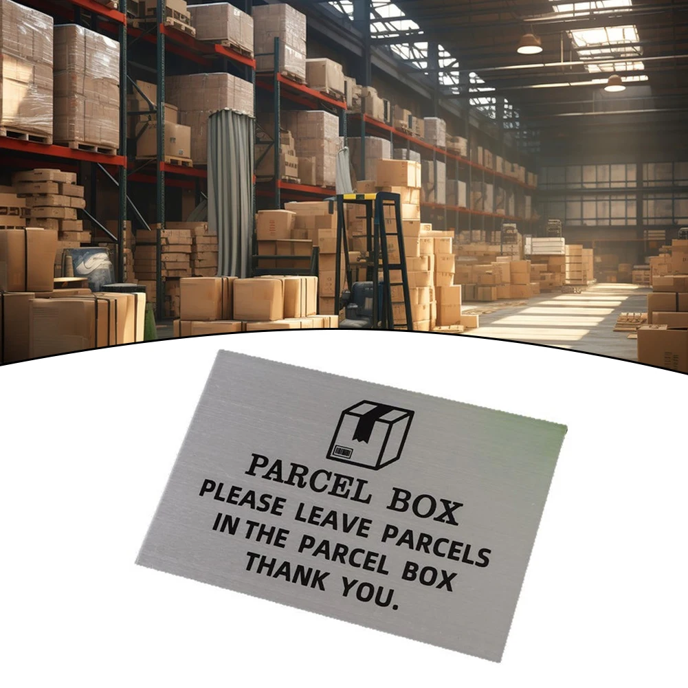 1/2PCS Aluminum Metal Sign Parcel Box Signs Parcels Post Note Plaque 15X10CM Parcel Box Sign Safety Package Placement Sign
