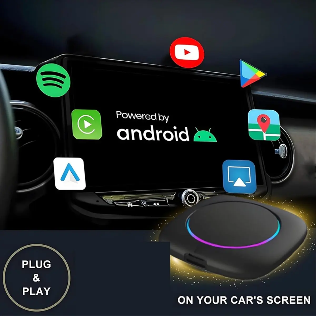 

Персональный 8-ядерный [4 + 64G] беспроводной адаптер Carplay AI Box Android Auto, Qualcomm Android 13 Plug & Play