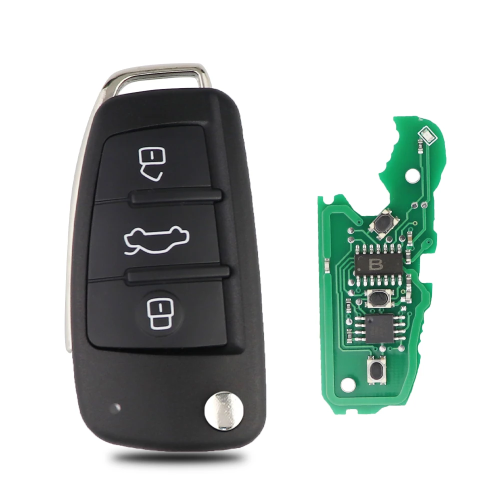 ID48 Chip Remote Car Key For Audi Q7 B7 Q3 A3 TT A2 A8 A6 A6L A4 S5 C5 C6 B6 A4L A5 Q5 S LINE RS S1 S3 S4 315/433Mhz 8P0837220D