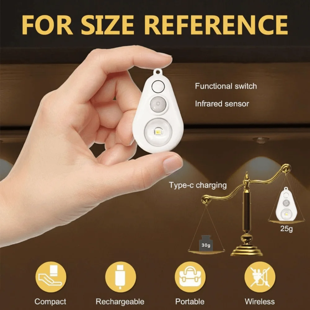 Mini Size Motion Sensor Night Light Auto On/Off Motion Sensor Smart Night Light Energy-Saving Wireless Motion-Activated Light