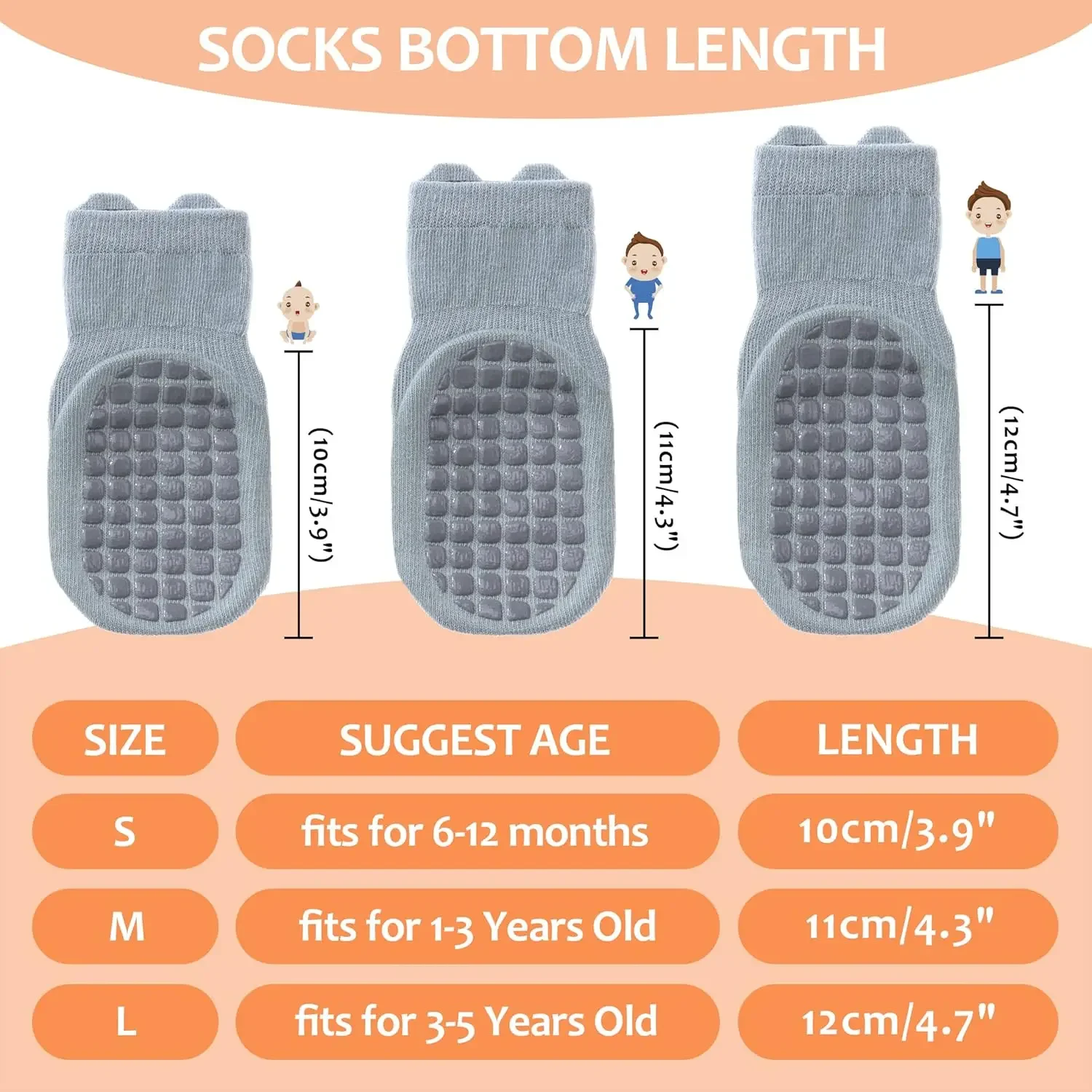 5/3 Pairs Toddler Non Slip Socks with Grips Baby Socks for Kids Girls Boys Floor Christmas gift