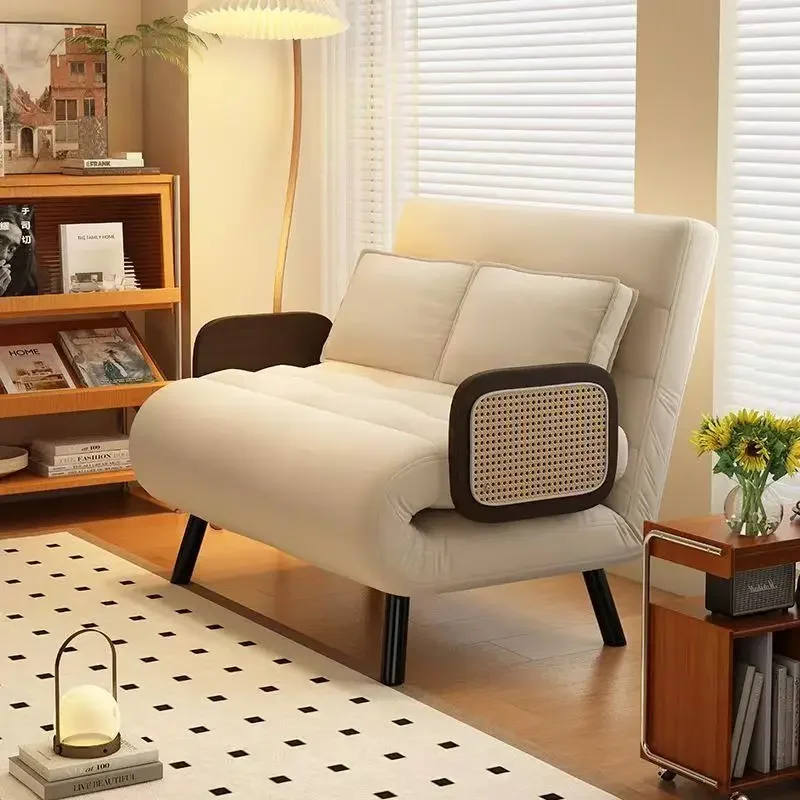 

Balcony Foldable Solid Wood Sofa Bed French Style Double Bed for Small Apartment Living Room Postmodern Divano Unique Furniture