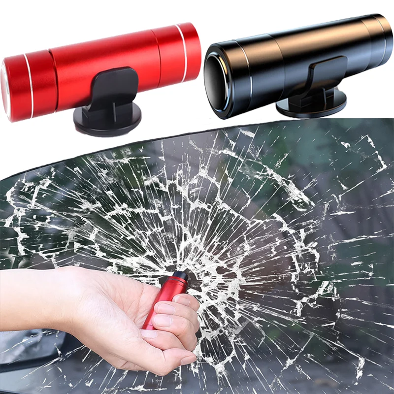 Car Safety Hammer Car Window Breaker Emergency Hammer Seat Belt Cutter Car Tool Life-Saving Escape Hammer Aluminum Alloy