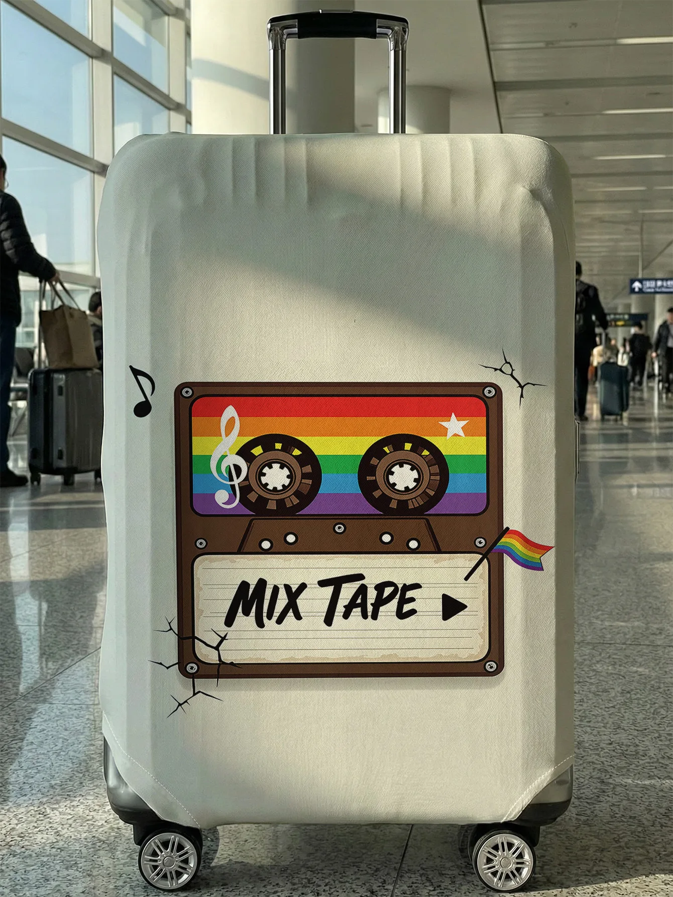 

Защитный чехол для багажа в стиле ретро с радужным принтом, подходит для чемоданов 18-32 дюймов, чехлы для ручек чемоданов, дорожные аксессуары.