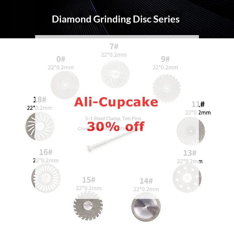 1Pc Laboratory Diamond Cutting Disc 22mm X 0.2mm 2.35mm Shank Perforated Rotary Grinding Wheel For Precision Lab Use