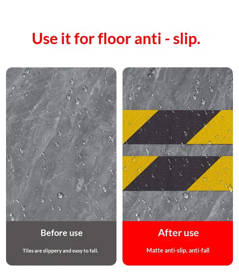 Self Adhesive Reflective PVC Anti Slip Tape Frosted Safety Warning Strip Outdoor Stair Step Waterproof Anti-Fall Floor Mat
