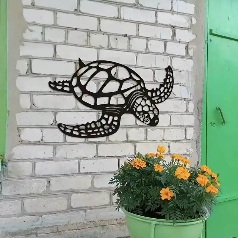 Metal Sea Turtle Ornamento para Indoor Decoração Sala, Decoração Tema de Praia, Wall Art Decorações, Tamanho Grande 15.74, 1Pc