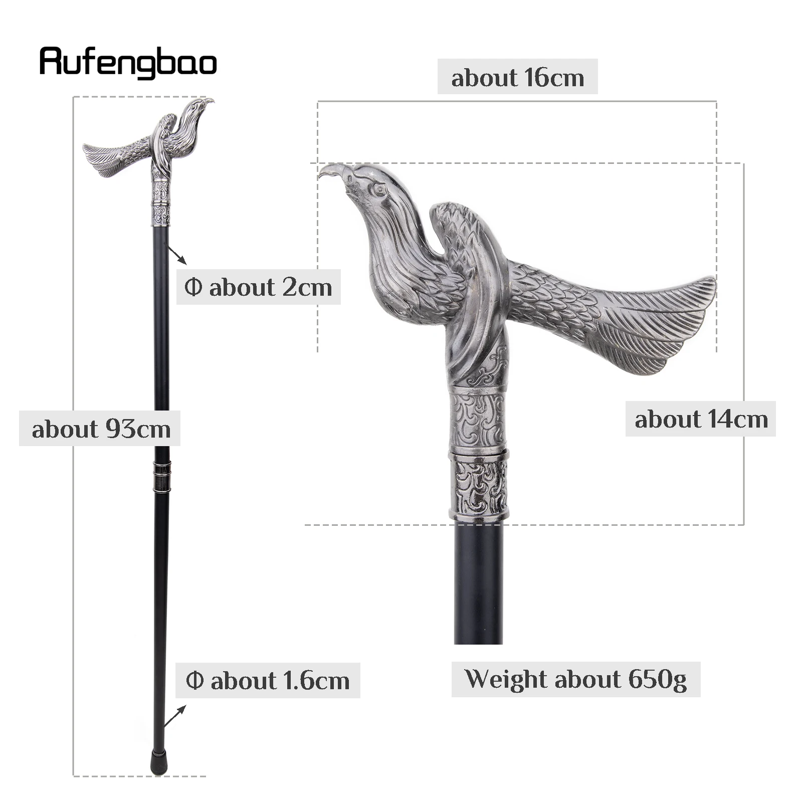 Peacock Peafowl Animal Walking Stick Decorative Vampire Cospaly Vintage Party Fashionable Walking Cane Halloween Crosier 93cm