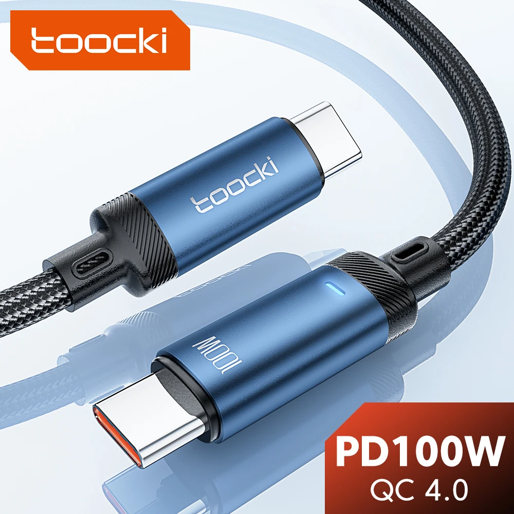 

Toocki 5A USB C To Type C Cable PD 100W Fast Charging Phone Charger Data Cable For Macbook Samsung POCO F3 Oneplus Xiaomi Huawei