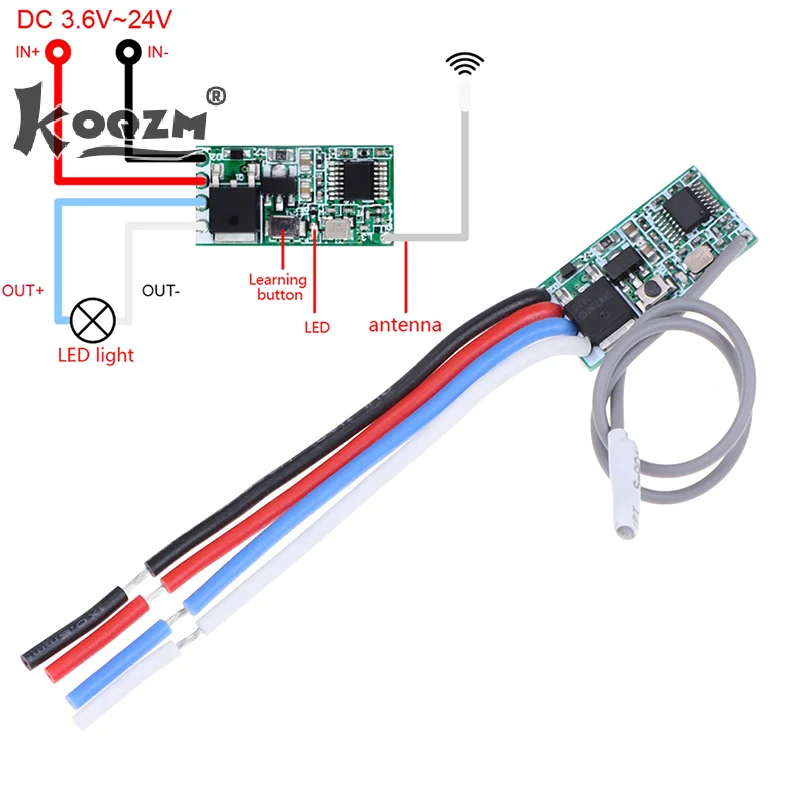 Micro modulo interruttore luce telecomando wireless ricevitore relè RF 433 Mhz 1CH