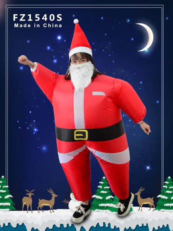 Christmas Funny Inflatable Costumes Clothing Dressed Ball Costume Santa Claus  Santa Claus Elk Snowman Adult Carnival Party