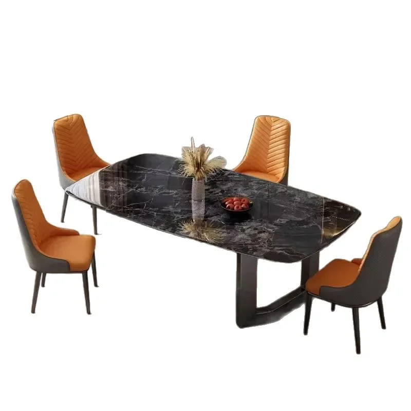 

Supercrystalline stone dining table Italian minimalist natural marble dining table light luxury rectangular luxury stone hous