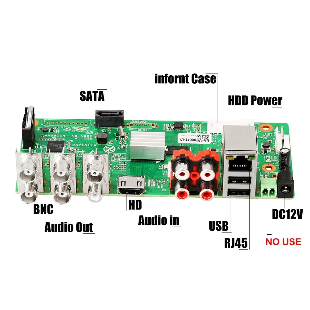 H.265 główny PCB AHD 5MP-N 4-kanałowy rejestrator AHD DVR wideorejestrator 4-kanałowy AHD DVR 1080P AHDH dla kamera AHD 1080P/5MP