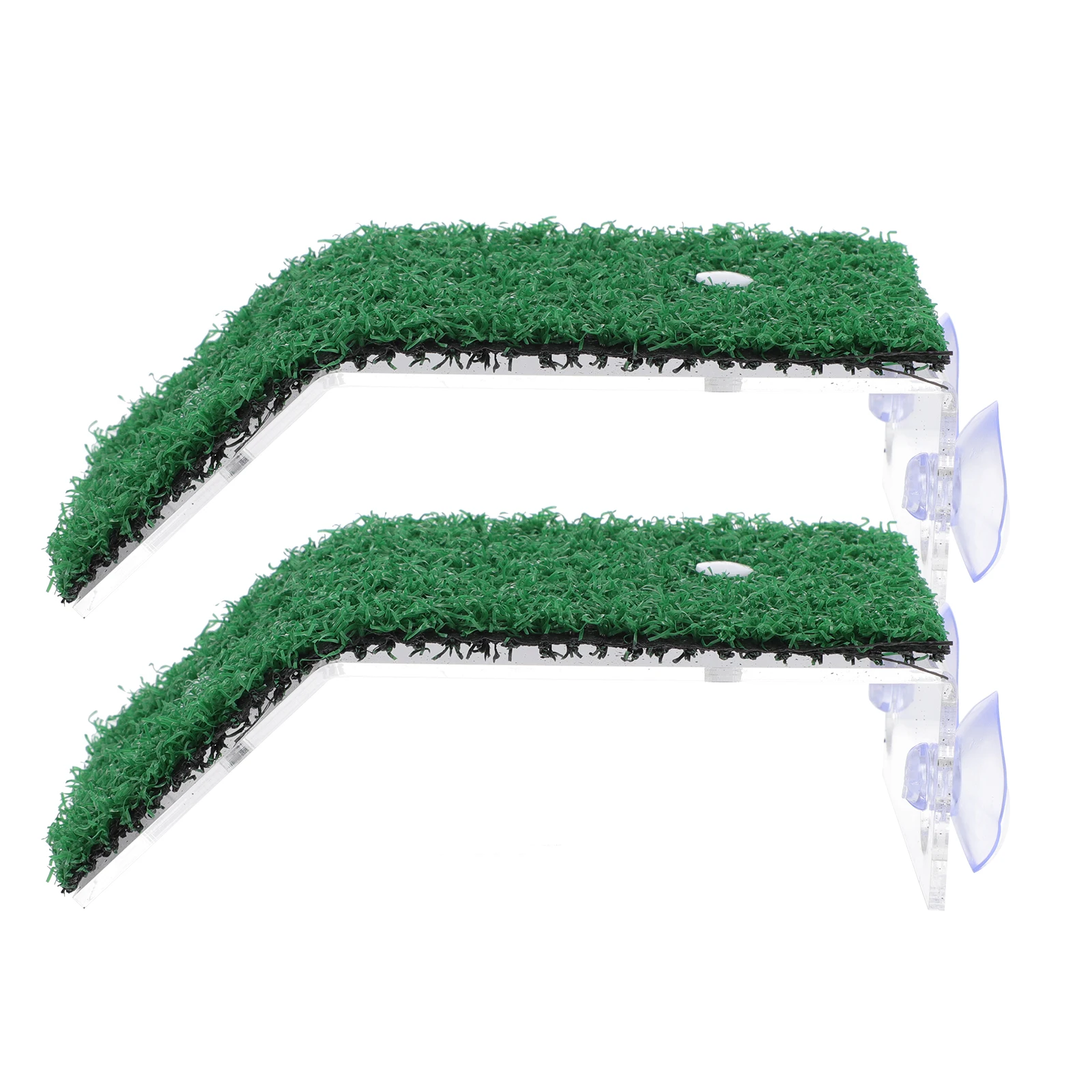 

2pcs Turtle Basking Platforms Sunbathing Ladder Habitat Water Tank Decor Simulation Lawn Climbing Stone Bridge Aquarium