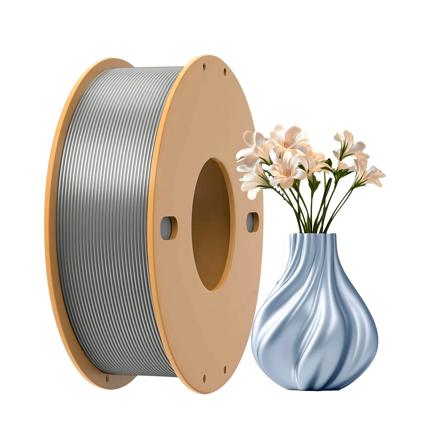 

Shiny Silk PLA 3D Printer Filament: 1.75mm Diameter for Bambu Lab/Creality/Anycubic, 0.25KG Silver