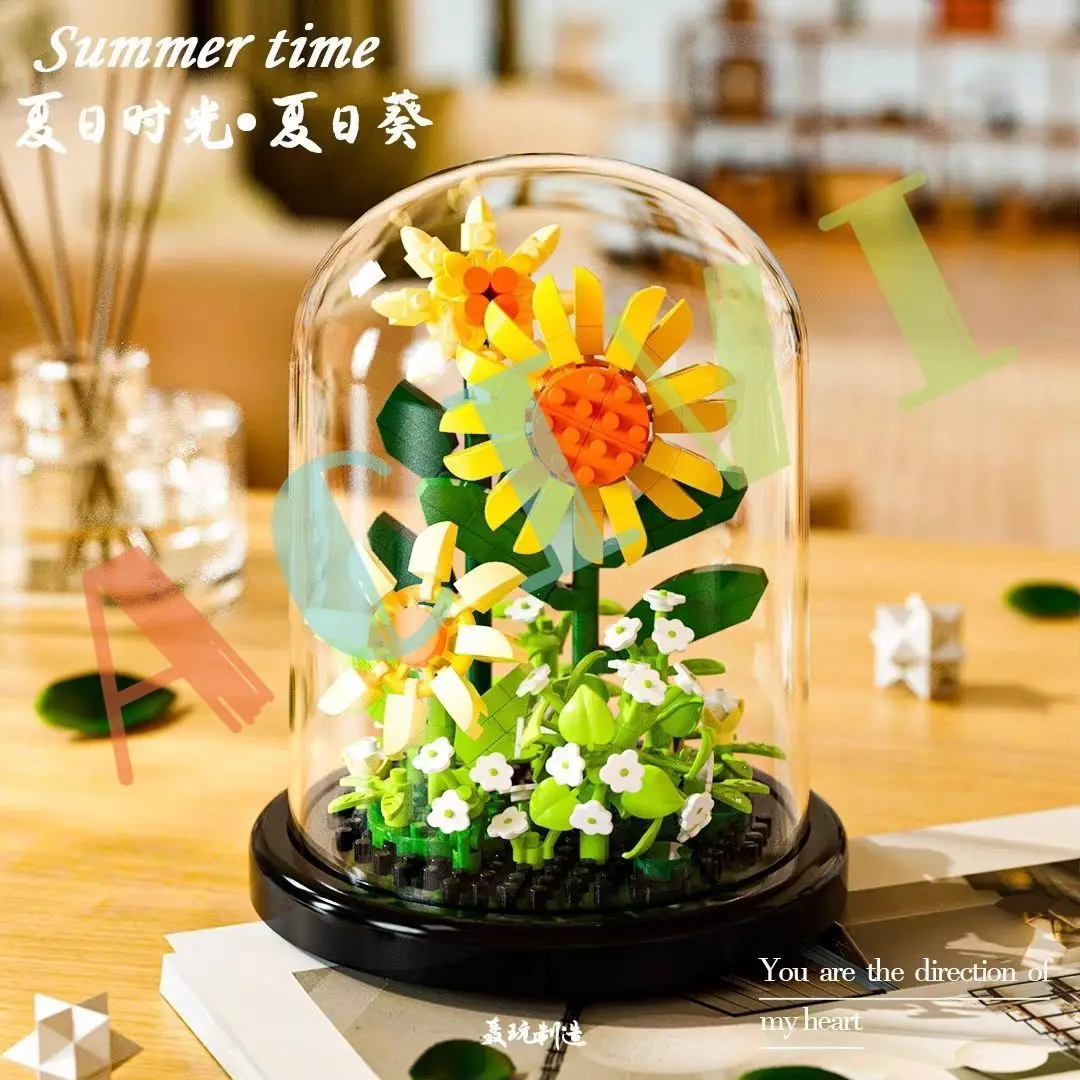 Diy Micro Flower Building Blocks Mini Bricks Particles Eternal Life Flowers Home Decoration Assembling Puzzle Toy Children Gift