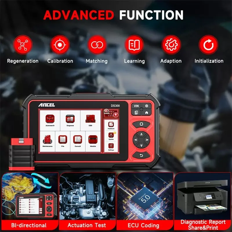 ANCEL ترقية جميع النظام obd2 الماسح الضوئي DS300 لسيارة شاحنة دراجة نارية التشخيص محرك رمز القارئ IMMO مفتاح أداة البرمجة