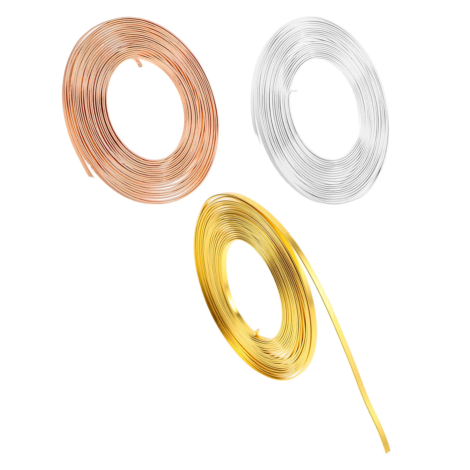 3Pcs Flat Aluminum Wire Flexible Bendable Jewelry Wire Metal for Bonsai Wreath Floral Arrangement Sculpting Bonsai Line
