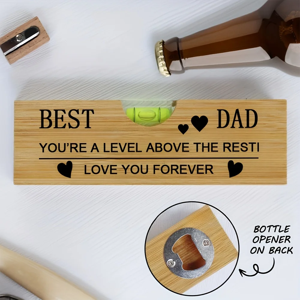 Practical 5.91in Best Father Husband Rectangle Wooden Bottle Opener 2D Father's Day Birthday Party Beer Bottle Opener Prompts