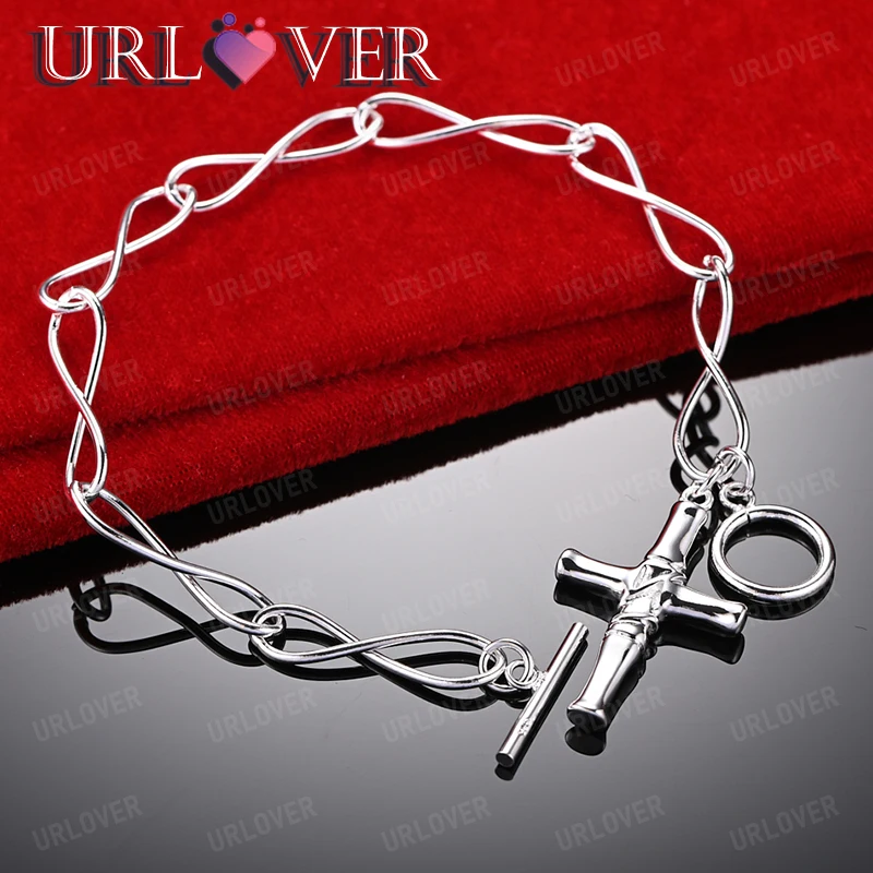 

Fashion Trends 925 Sterling Silver Cross Bracelets For Men Women Party Wedding Accessories Delicate Jewelry Anniversary Gift
