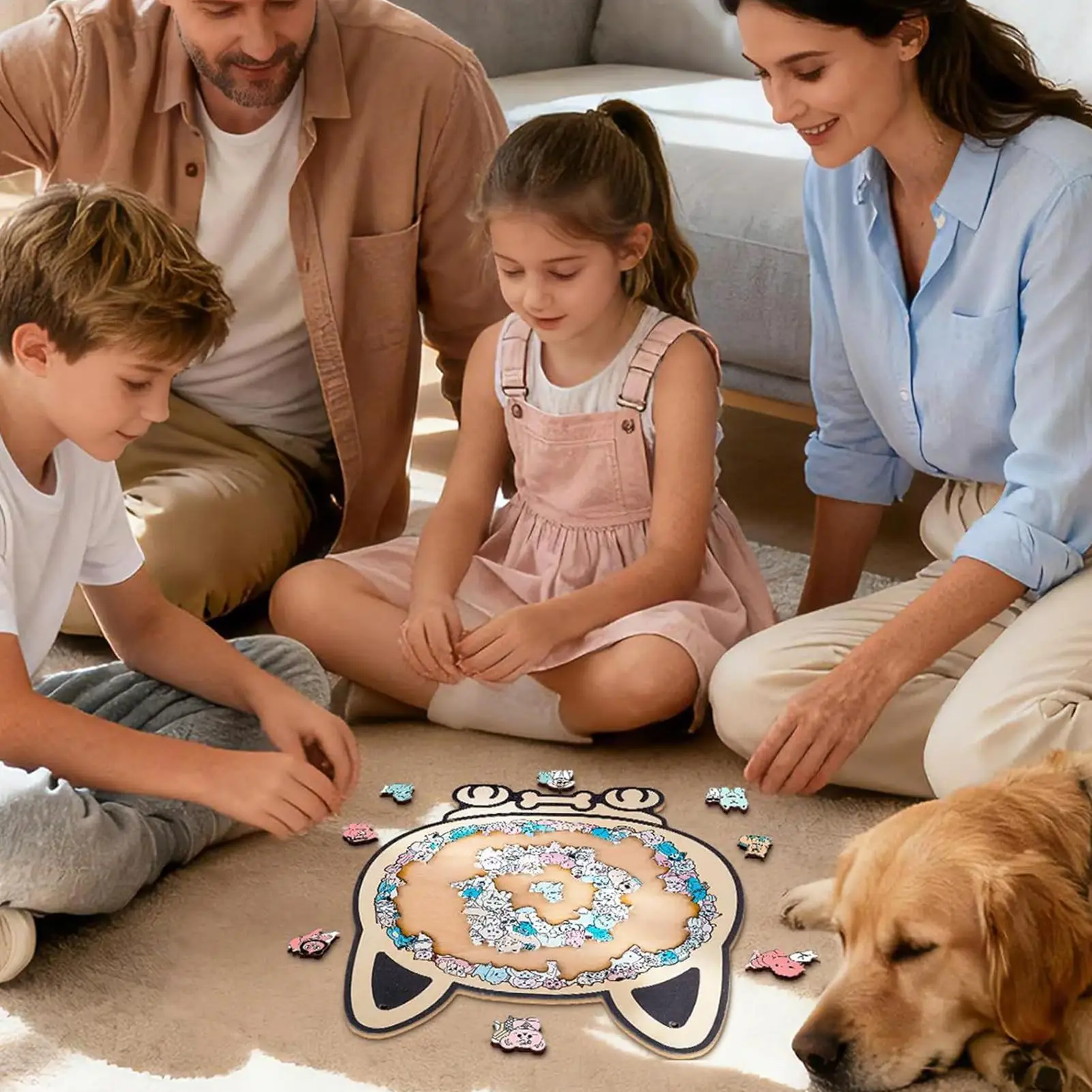 Houten puzzels voor volwassenen 135-delig uitdagingsspel in dierenvorm Houten puzzel in de vorm van een hond voor verjaardag, vakantie, educatief