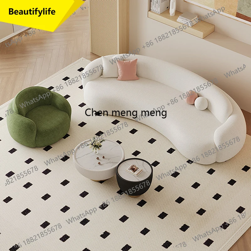 

Диван X188 в скандинавском кремовом стиле для салона красоты, современный минималистичный диван для гостиной, магазина одежды, зоны отдыха в гостевом доме, офисная мебель