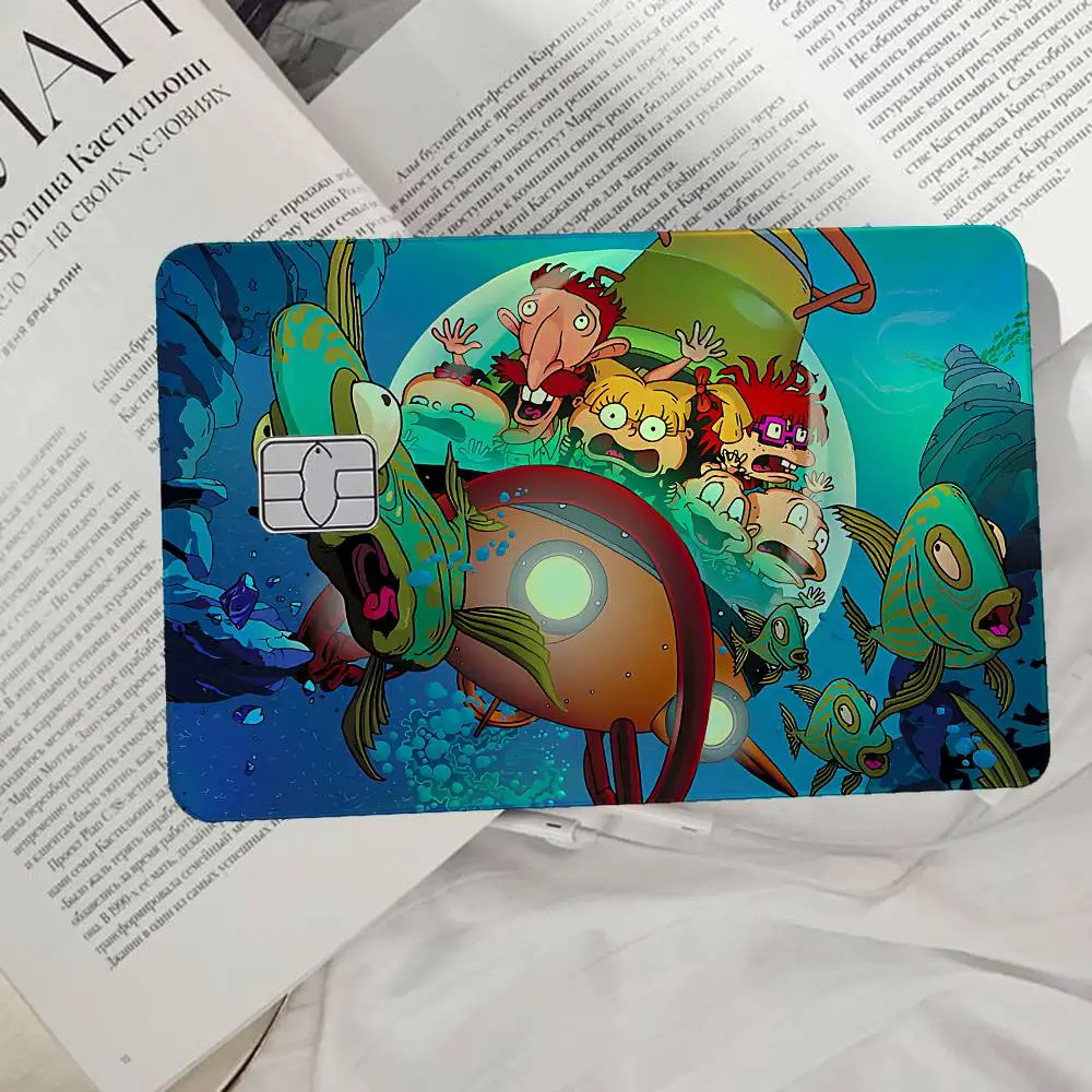Cartoon-R-Rugrats Laser Card Skin Stickers 4pcs/Set Waterproof Anti-Scratch Bank Card Protector Decal For Credit Cards