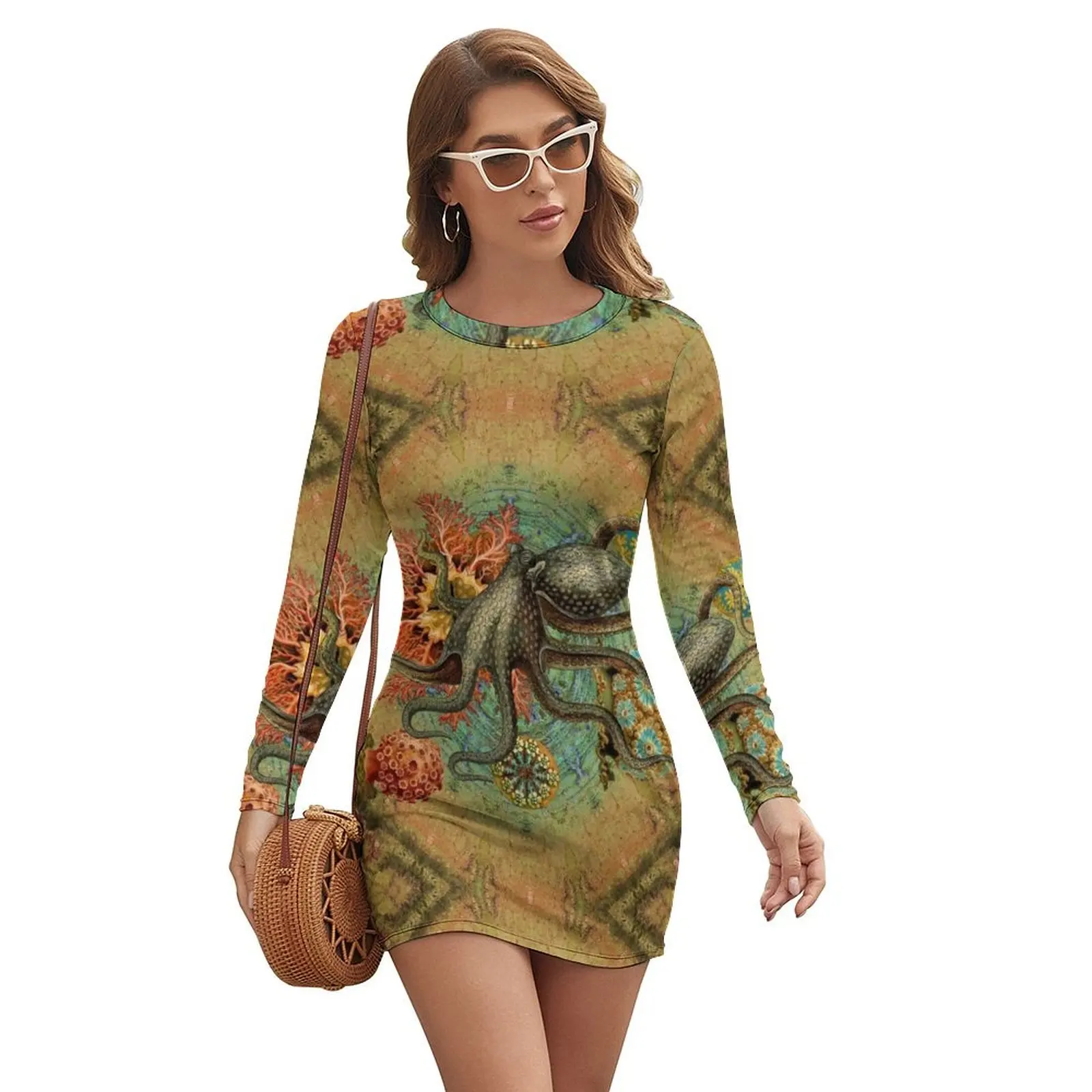 

Sea Garden Long-sleeved Dress Women's summer dress elegant dresses plus sizes elegant women's dresses for wedding Beachwear