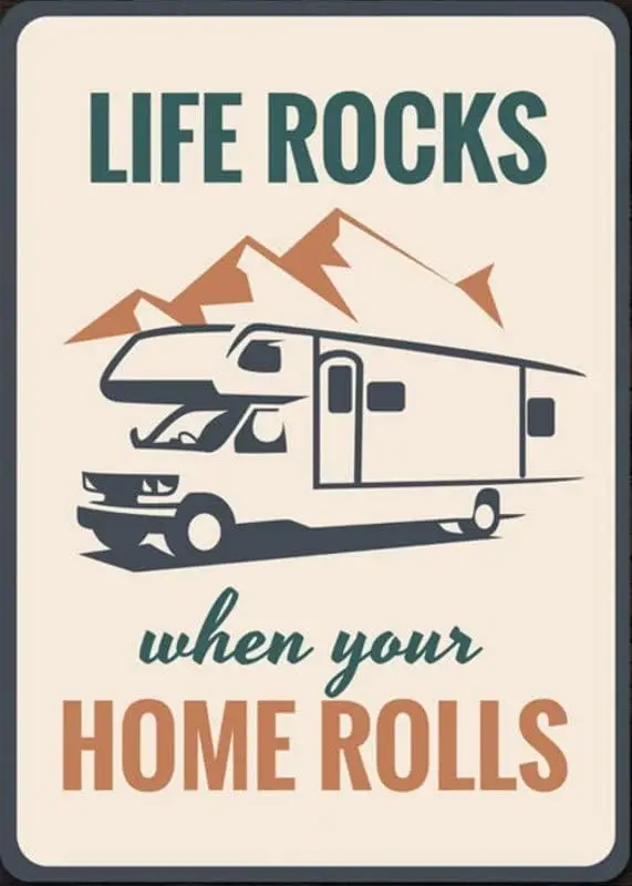1p,RV Camp Sign, Life Rocks Decor, Camping Life, Camping Humor, Camp Family Sign, Camp Room Sign, Campy, Camper Sign Decor, Qual