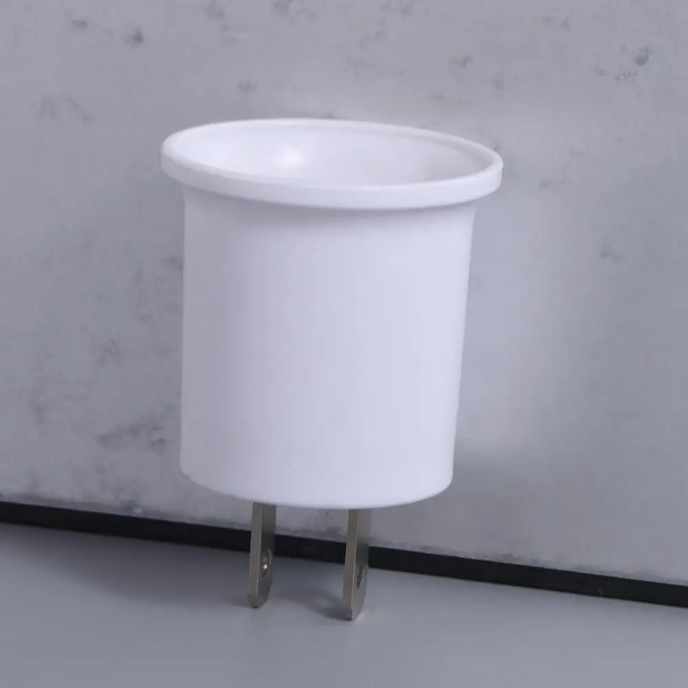 Durable High Temperature Resistant E27 Lamp Base E27 White Bulb Converter EU/US Plug Bulb Adapter Camera