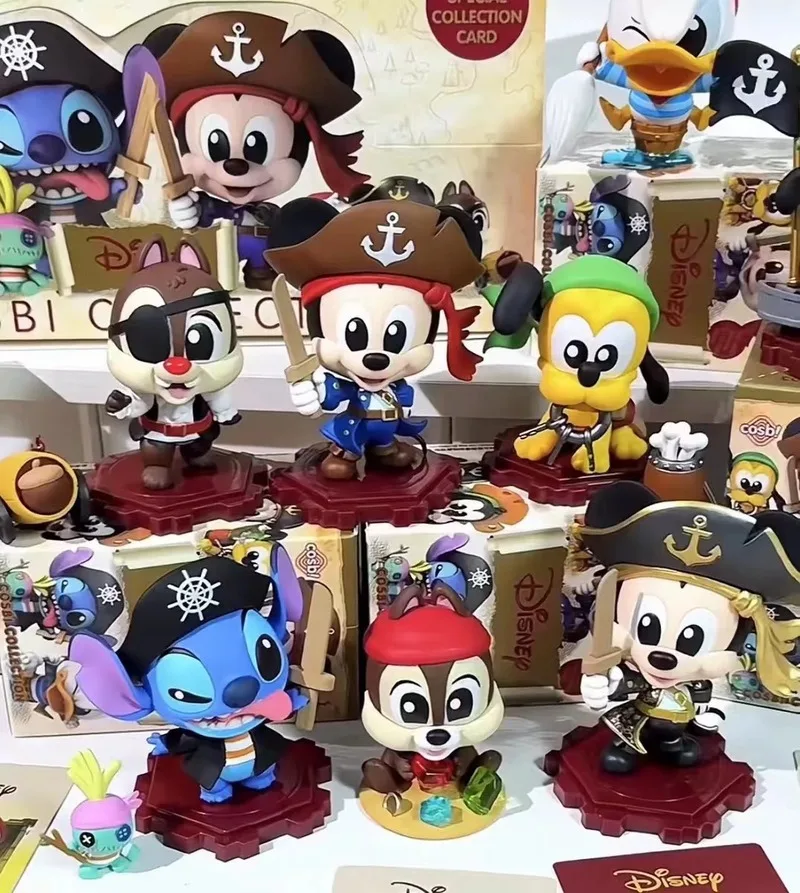 

Глухая коробка Disney Микки Маус и друзья серия морских ботинок Goofy Goof Pluto Stitch Chip N Dale Аниме Фигурка настольные подарки