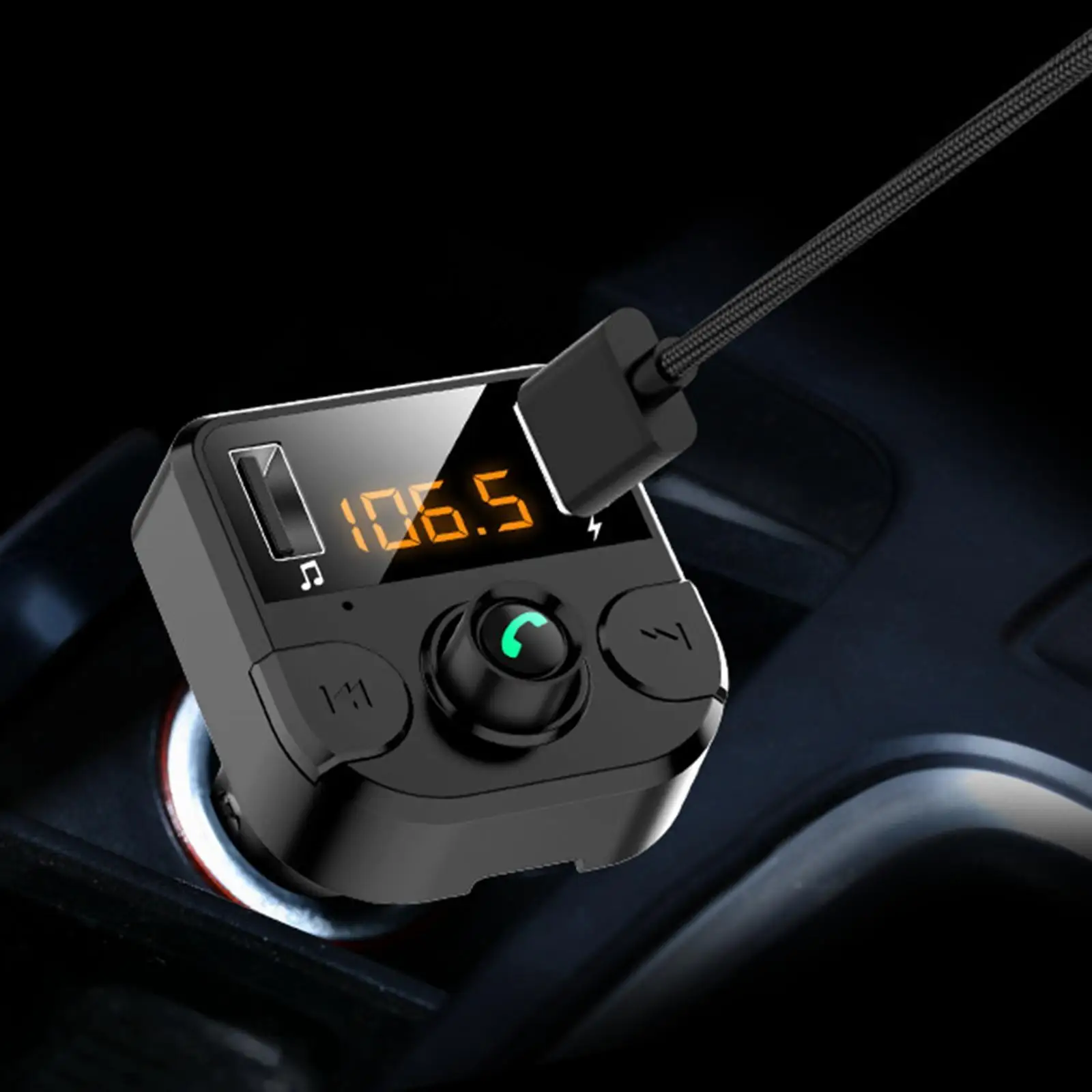 

Car MP3 Music Player Portable Plug and Play Handsfree Calling FM Transmitter